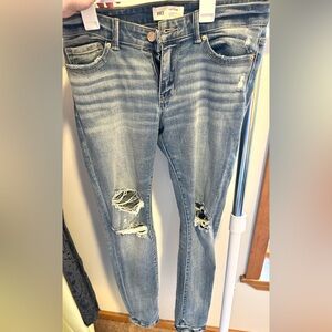 BKE Women's Skinny Jeans - Distressed Blue